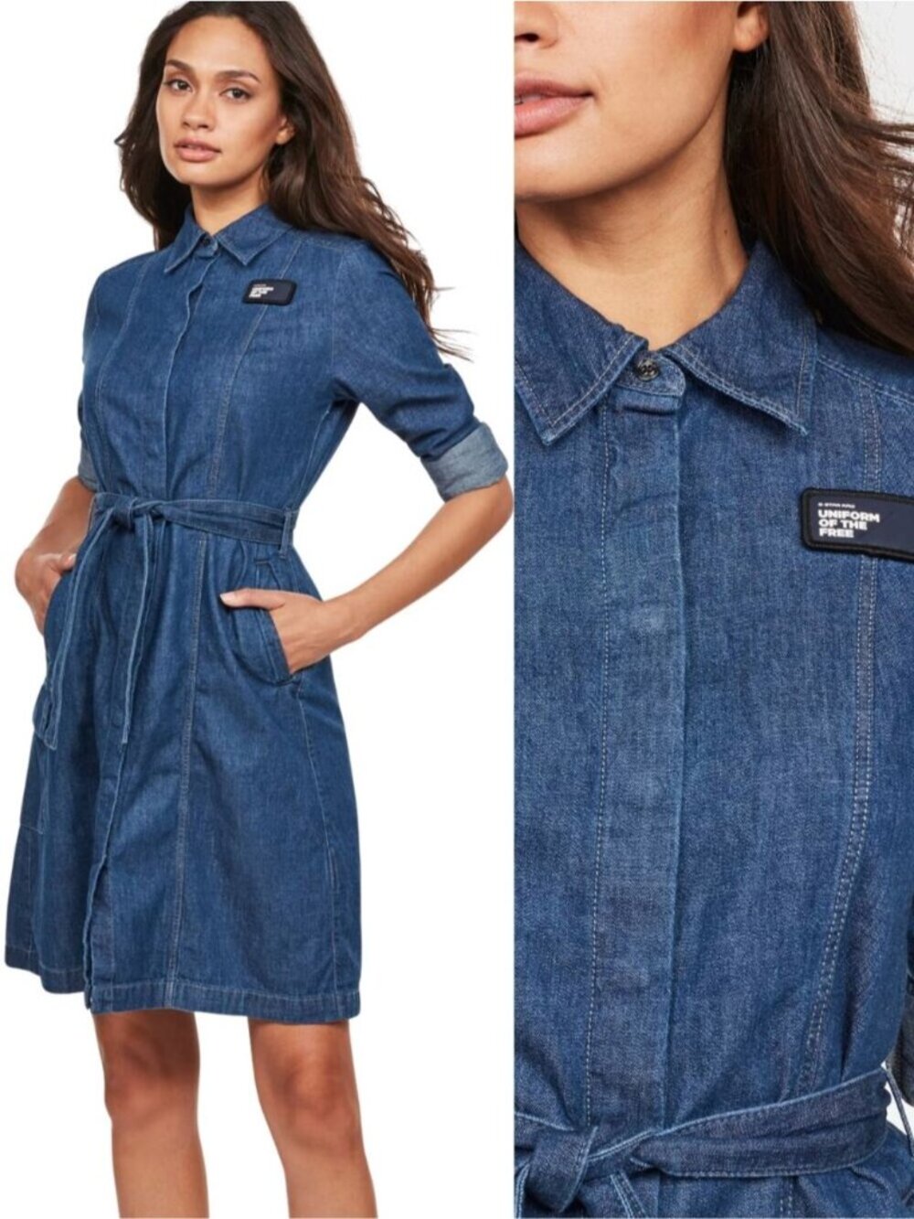 G-STAR RAW Bristum Service Dress Size Small Indigo